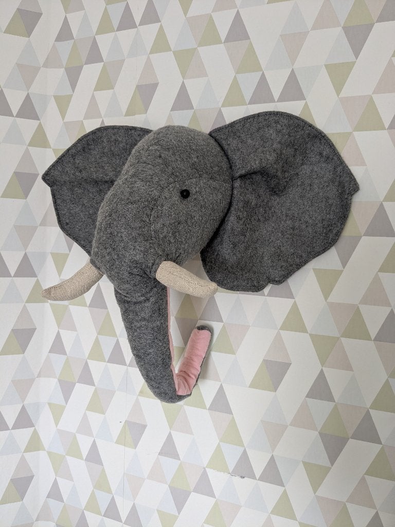 Muurdecoratie Olifant Kinderkamer, Ophalen, Decoratieobject, Zo goed als nieuw, Grijs