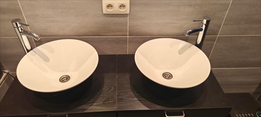 2 moderne waskommen – direct beschikbaar. Inclusief kranen., Ophalen, Zo goed als nieuw, Wasbak of Wastafel, Minder dan 100 cm