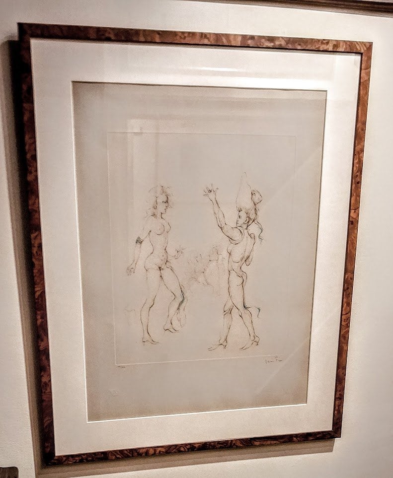 Leonor Fini – grote ets - vier personages, Antiek en Kunst, Mythologie, 47 cm, 65 cm, Ophalen of Verzenden
