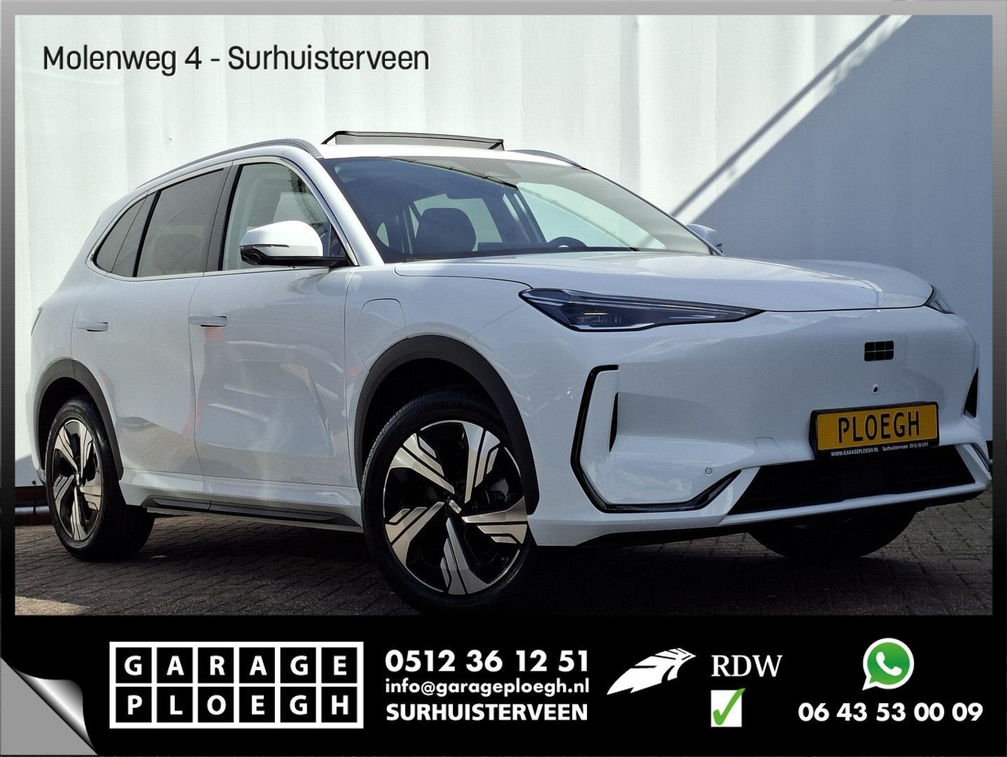 Geely E5 Max+ 68 kWh V2L Massage Koel+Verw Pano HeadUp FLYME, Auto's, Overige Auto's, Automaat, Open dak, Wit, SUV of Terreinwagen