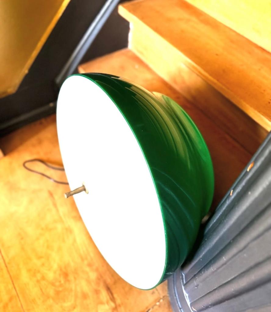 Vintage hanglamp groen en wit, Antiek en Kunst, Ophalen of Verzenden