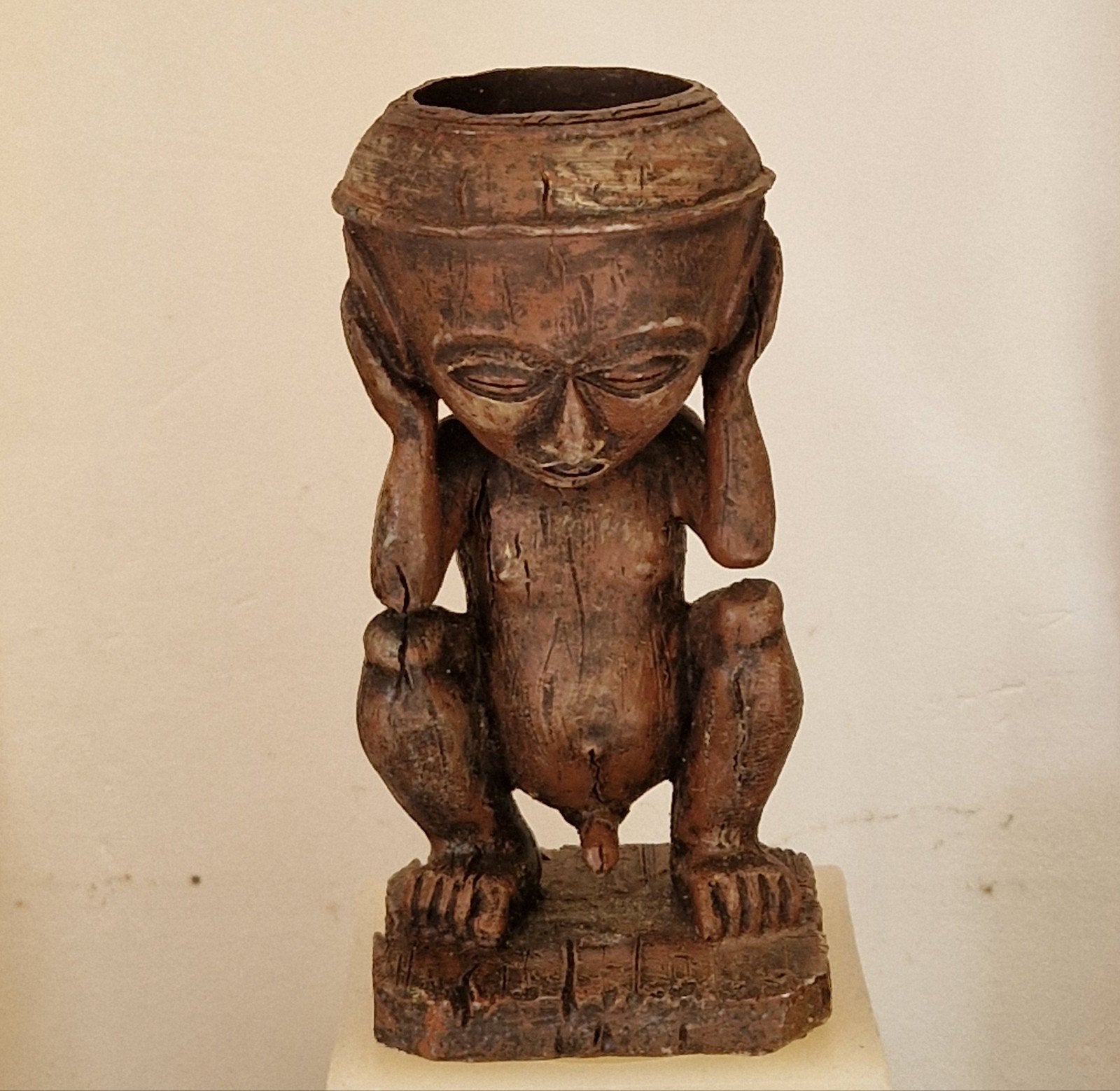Handgesneden Afrikaans Beeldje (Luba Stijl), Antiek en Kunst, Kunst | Beelden en Houtsnijwerken, Ophalen, Afrika, Beeld