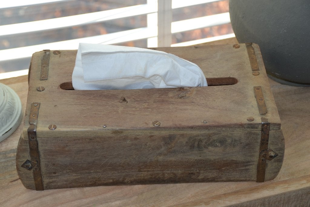 Tissue Box / doos Oude Baksteen Mal - Vintage Landelijk, Huis en Inrichting, Ophalen of Verzenden, Zo goed als nieuw, Overige typen