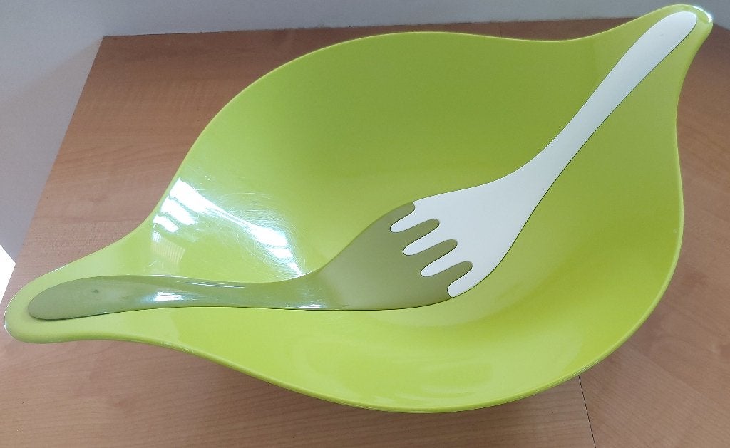 les 2 saladiers plastique / bambou, Enlèvement, Utilisé, Plastique