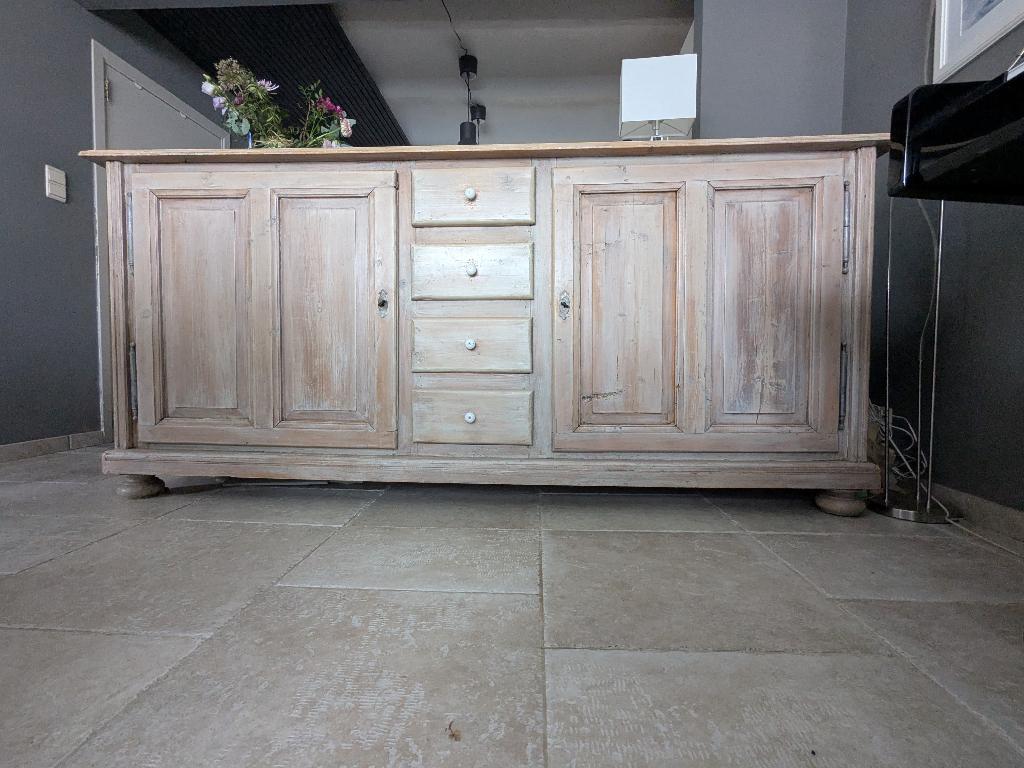 Massief grenen dressoir, Huis en Inrichting, Ophalen, Gebruikt, 100 tot 150 cm, 200 cm of meer