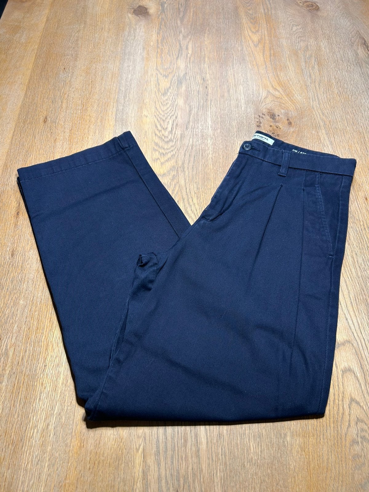 Donkerblauwe Carhartt HW Straight W Cara Pants maat 27, Blauw, Ophalen of Verzenden, Zo goed als nieuw, Maat 36 (S)