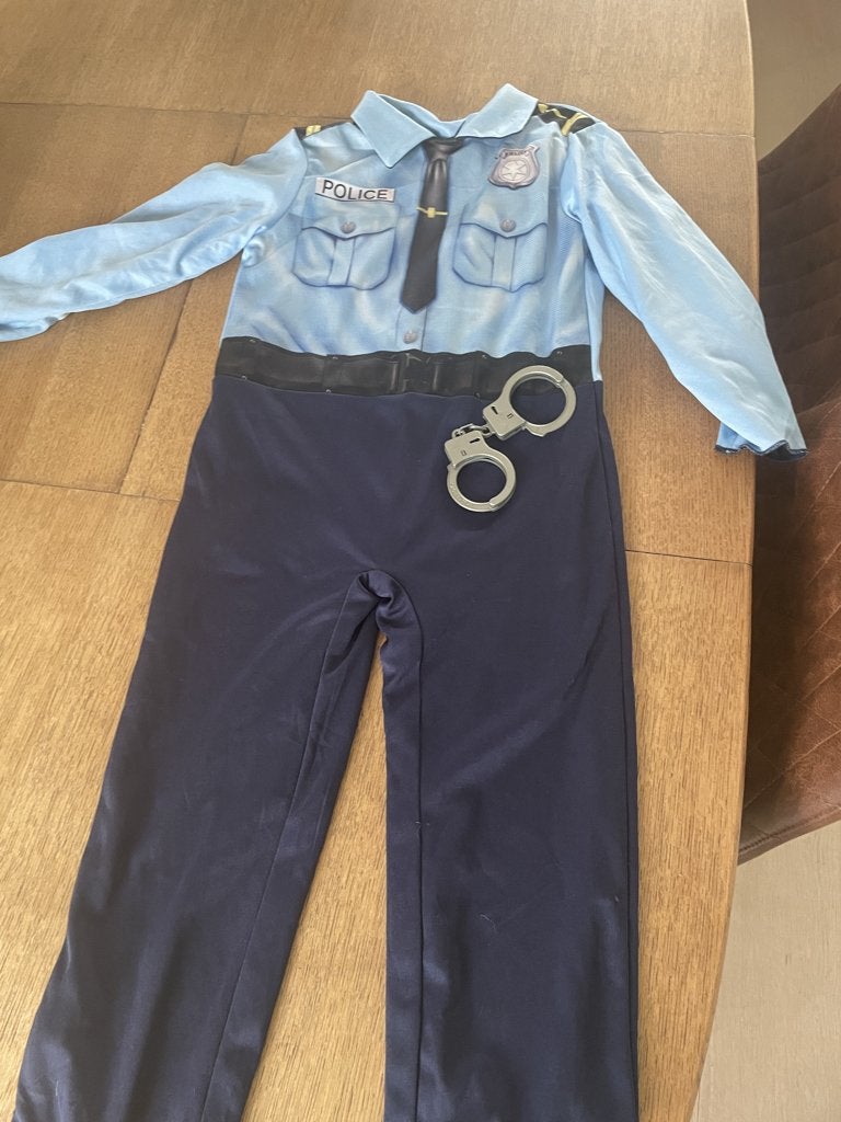 verkleedkledij brandweer / politie 3-6 jaar, Enlèvement, Comme neuf, 110 à 116, Garçon ou Fille