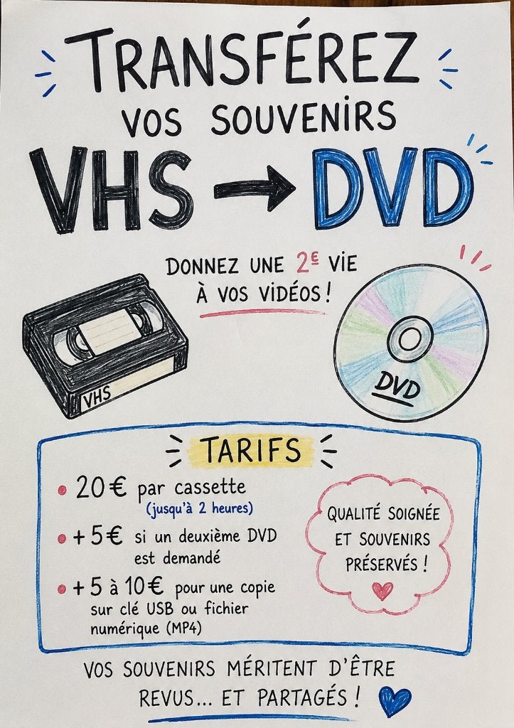 Vhs--->Dvd--->CLé usb, Cd's en Dvd's, Dvd's | Overige Dvd's, Nieuw in verpakking, Alle leeftijden, Ophalen of Verzenden