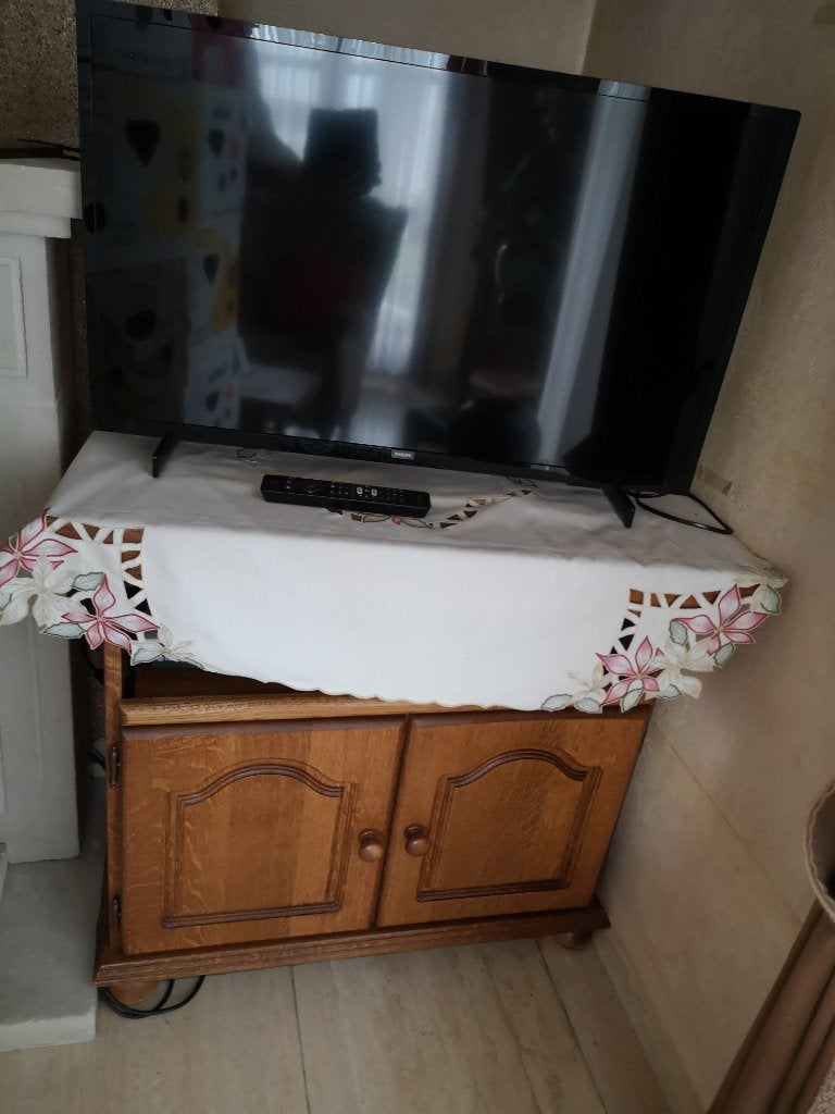 Petit meuble d'appoint en chêne massif 80x43x77, Enlèvement, Utilisé