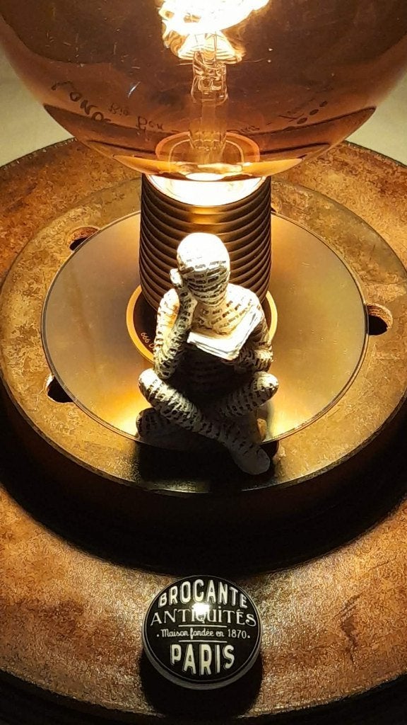 LAMPE UNIQUE ARTISANALE, Enlèvement ou Envoi, Marron, Lampe d'ambiance, Industriel