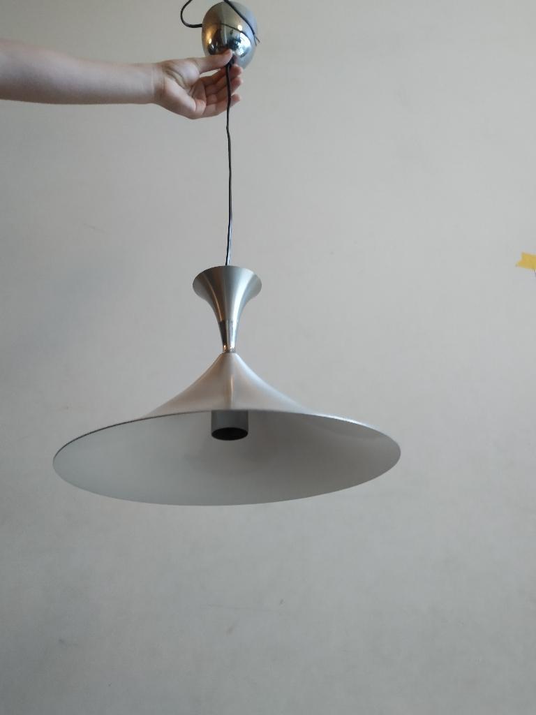 Vintage hanglamp chroomkleurig, Huis en Inrichting, Ophalen, Gebruikt, 50 tot 75 cm, Vintage