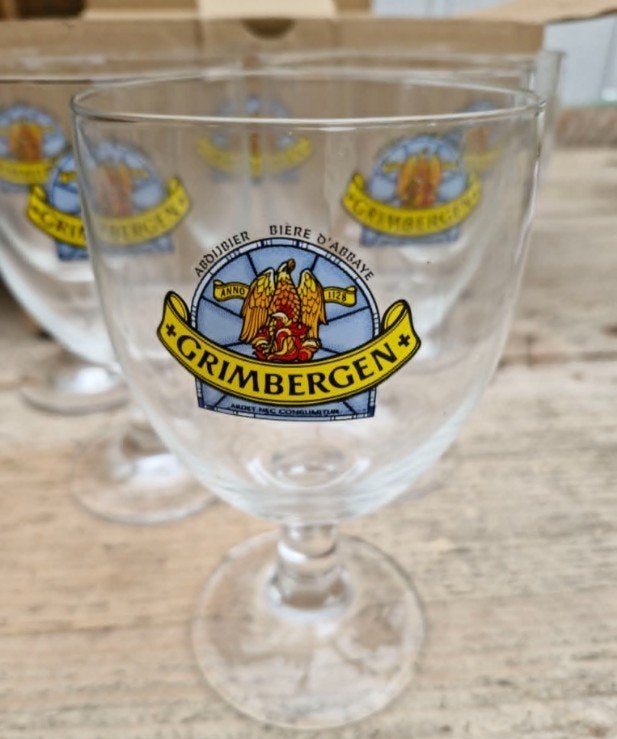 6 GRIMBERGEN BLAUW - NOG IN DOOS - BIER VAN DE FENIKS nieuw, Ophalen of Verzenden, Nieuw, Bierglas
