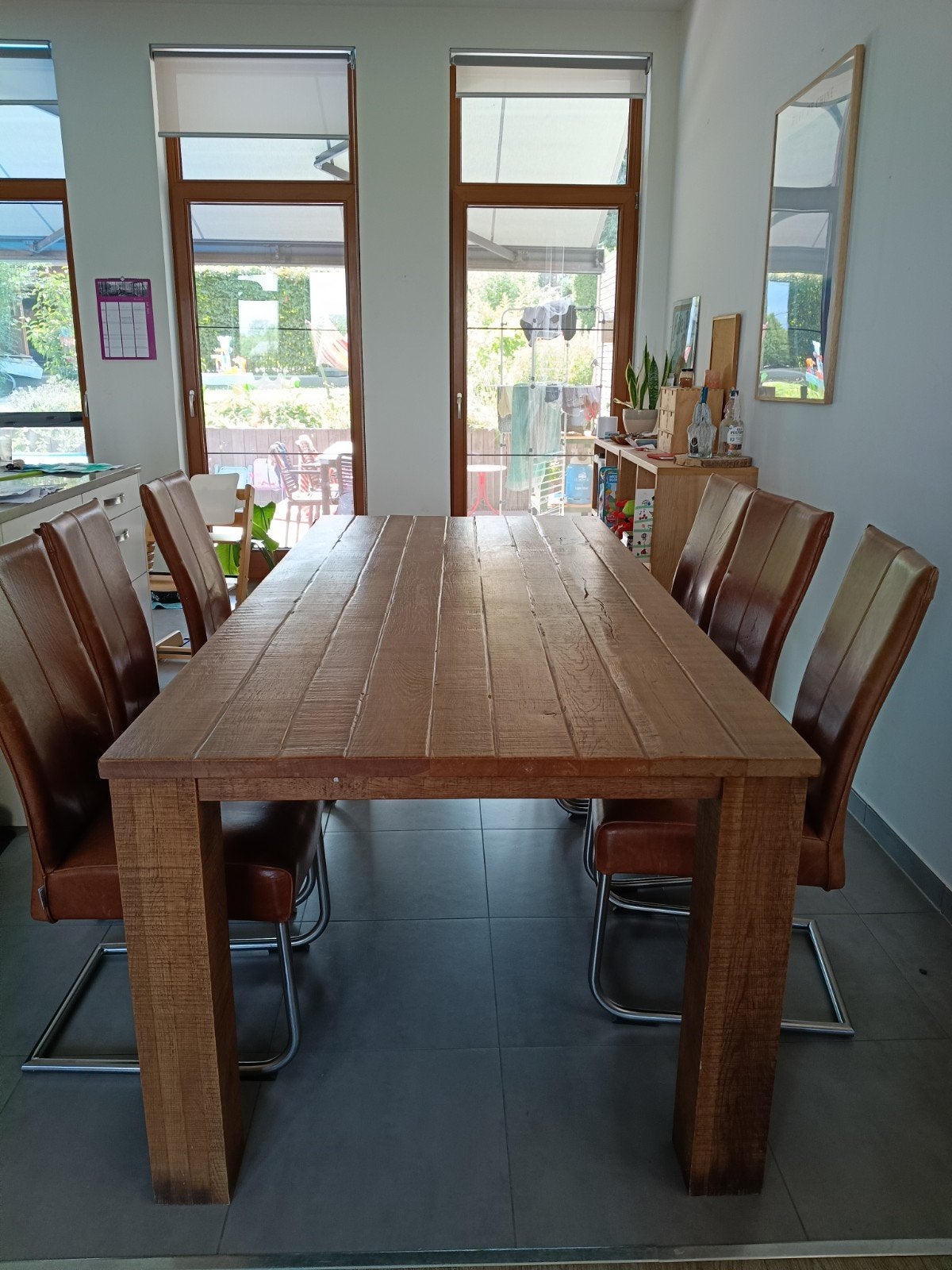 Eettafel - volledig hout - zonder stoelen, Huis en Inrichting, Tafels | Eettafels, Ophalen