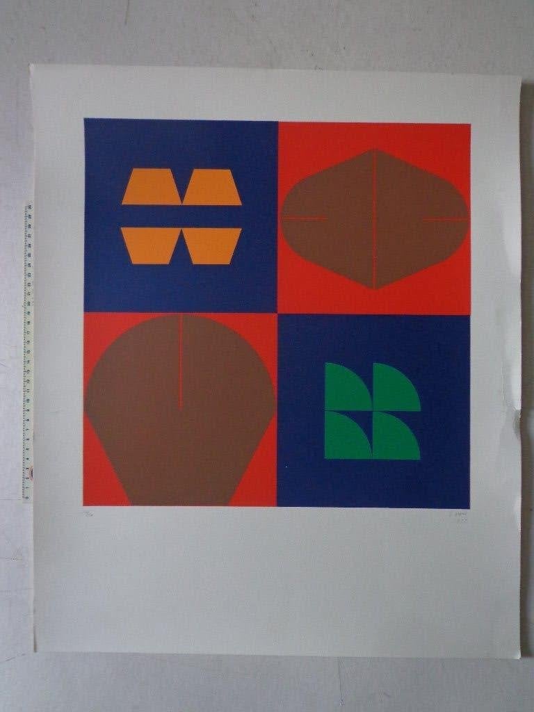 sérigraphie abstraite géométrique Victor Noël de 1987, Édition limitée, Enlèvement ou Envoi, Abstrait, Sérigraphie