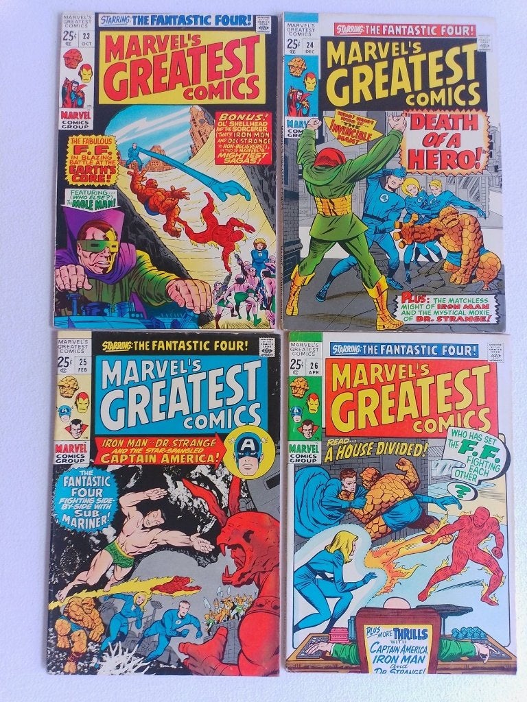 Marvels Greatest Comics 1969-1970 (4 comics), Marvel Comics, Enlèvement ou Envoi, Comme neuf, Plusieurs comics