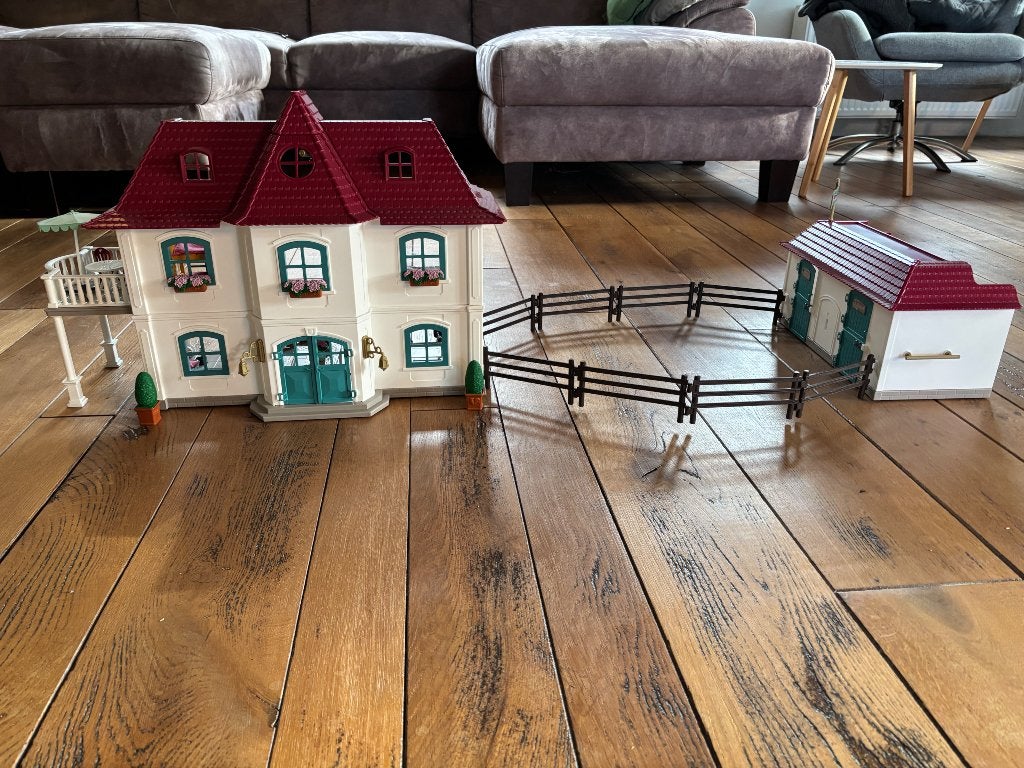 Schleich paarden, stallen, huis,…, Verzamelen, Ophalen, Gebruikt