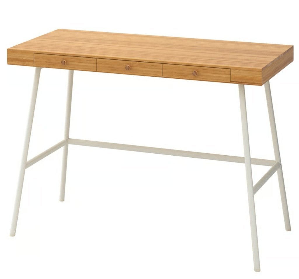 IKEA LILLÅSEN Bureau, bamboe, 102x49 cm, Ophalen, Gebruikt, Bruin, IKEA
