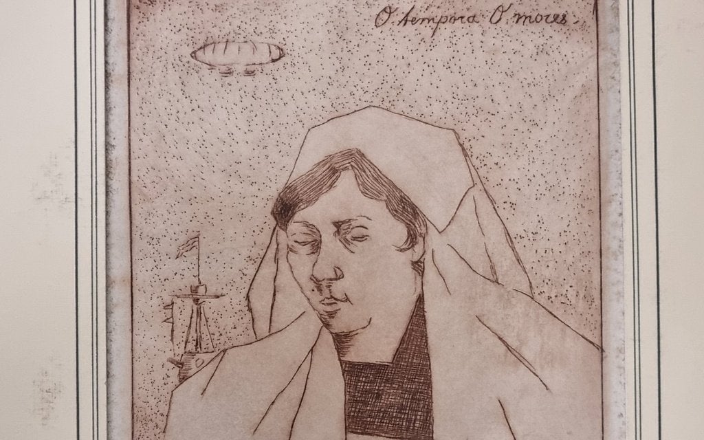 Ets J. Nicolaas jr. Rode Kruis-verpleegster 1917 - 6/50, Ophalen, Gesigneerd, 22 cm, Ets