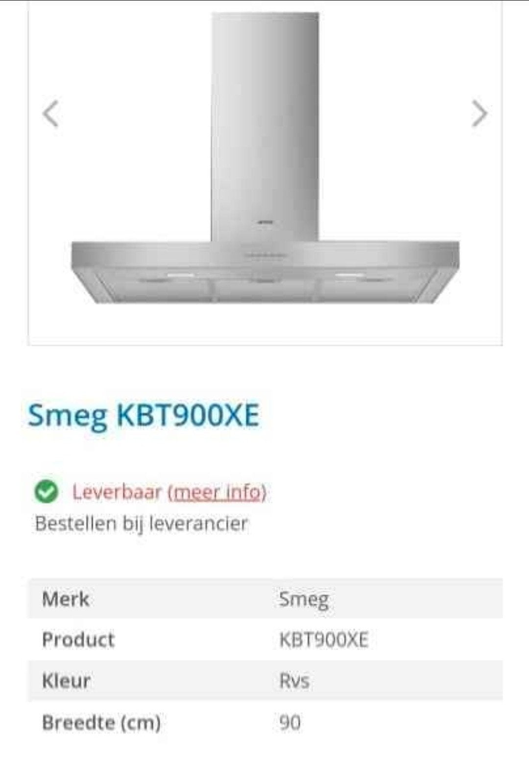 nieuwe dampkap smeg, Ophalen