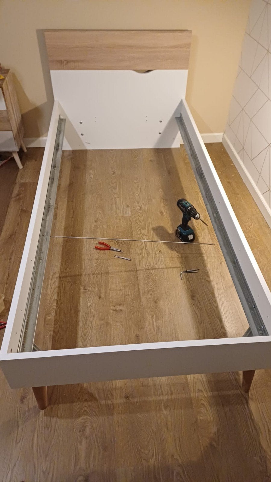 Eenpersoonsbed 90 x 200, Huis en Inrichting, Ophalen, Eenpersoons, Wit