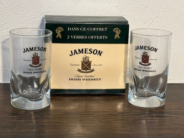 Deux verres à whisky Jameson dans un coffret cadeau, Collections, Enlèvement