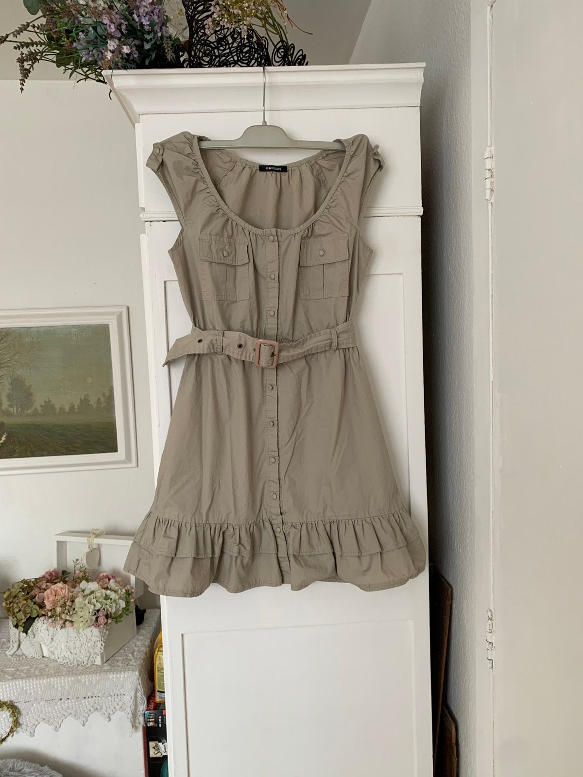 Morgan beige zomerjurk, Ophalen of Verzenden, Zo goed als nieuw, Beige