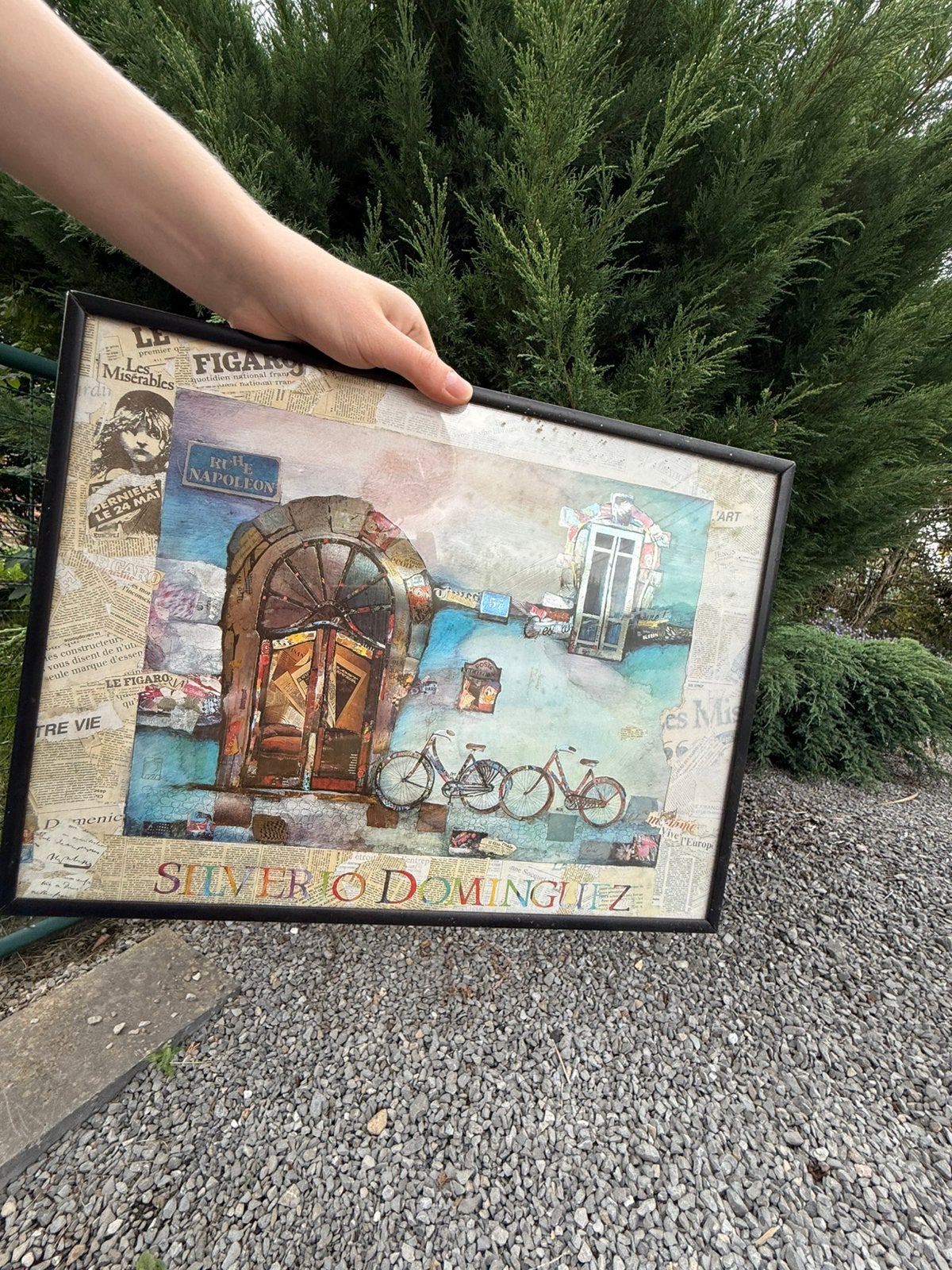 Cadre décoratif vélo et rue vintage, Envoi, Neuf, Tableau d'affichage