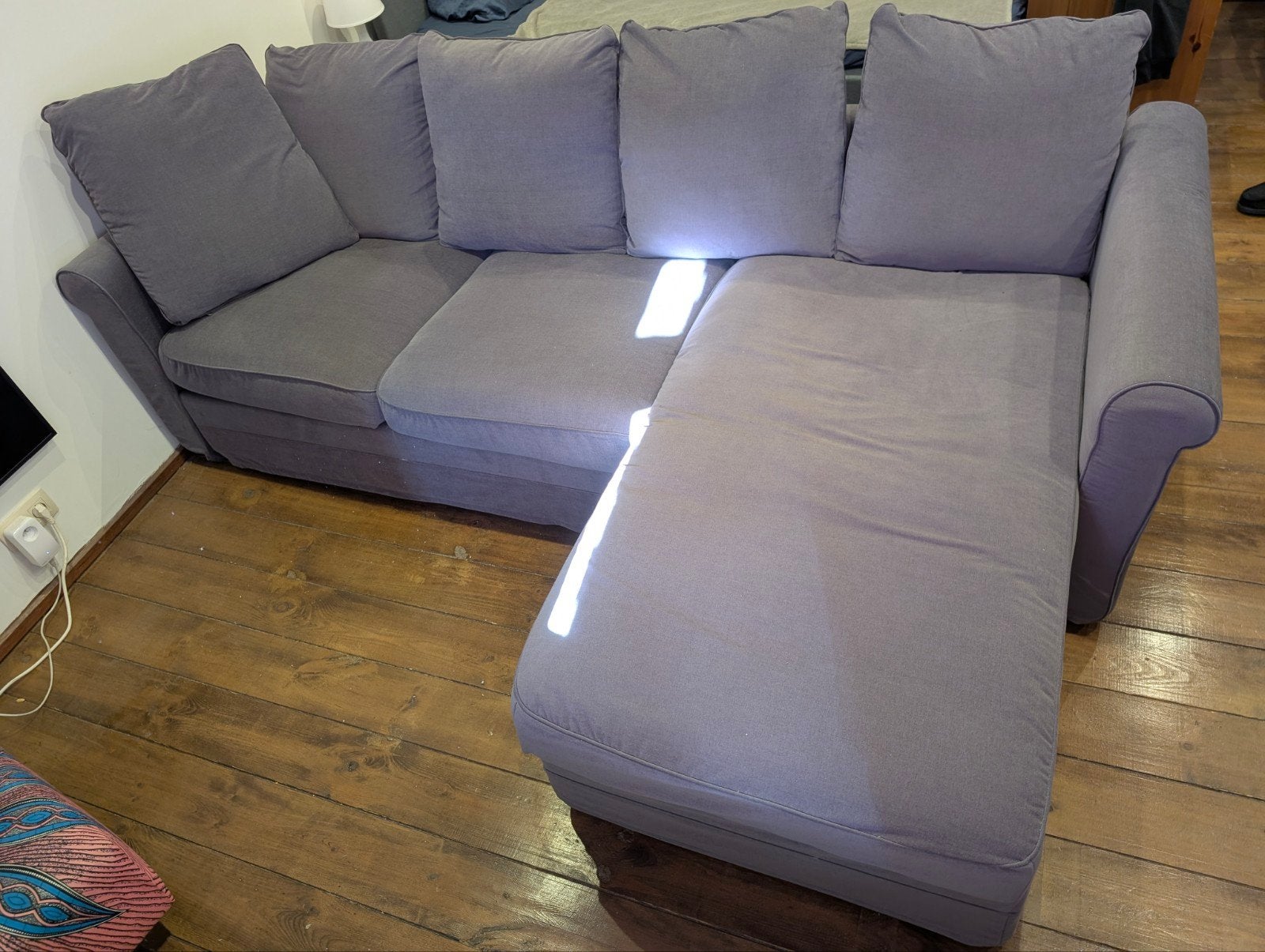 Canapé 3 places IKEA GRÖNLID (tissu gris) avec méridienne, Enlèvement