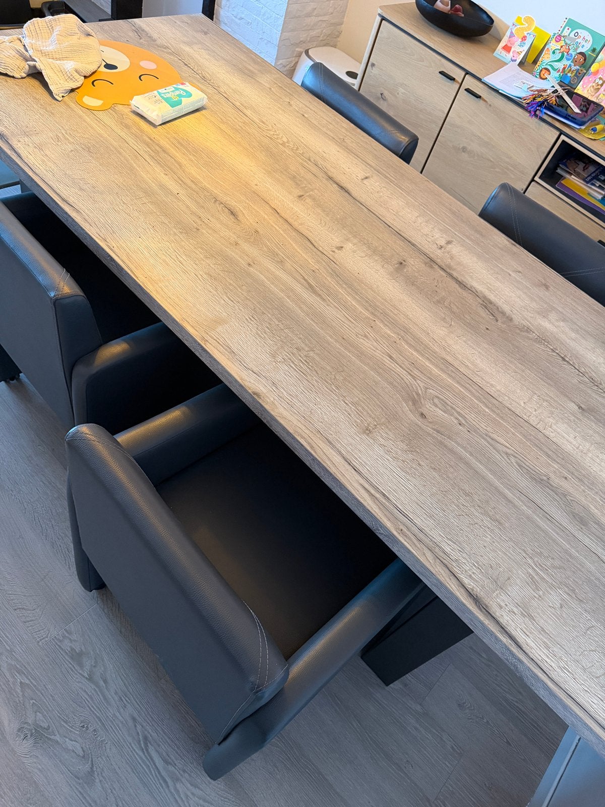 Grote eettafel 220x100cm (+ eventueel extra stoelen), Ophalen, Kunststof, 200 cm of meer, 50 tot 100 cm