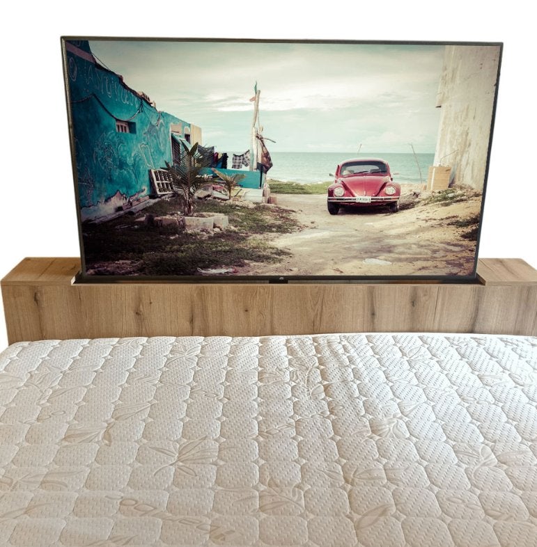 Voetbord met tv lift Wood van 32 tot 65 inch vanaf € 999, Enlèvement ou Envoi