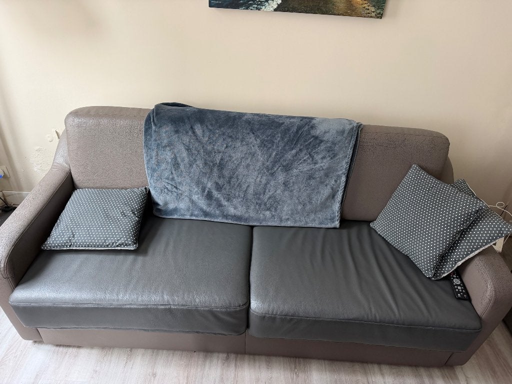 Zetelbed, Huis en Inrichting, Ophalen, Gebruikt, Tweepersoons, Grijs