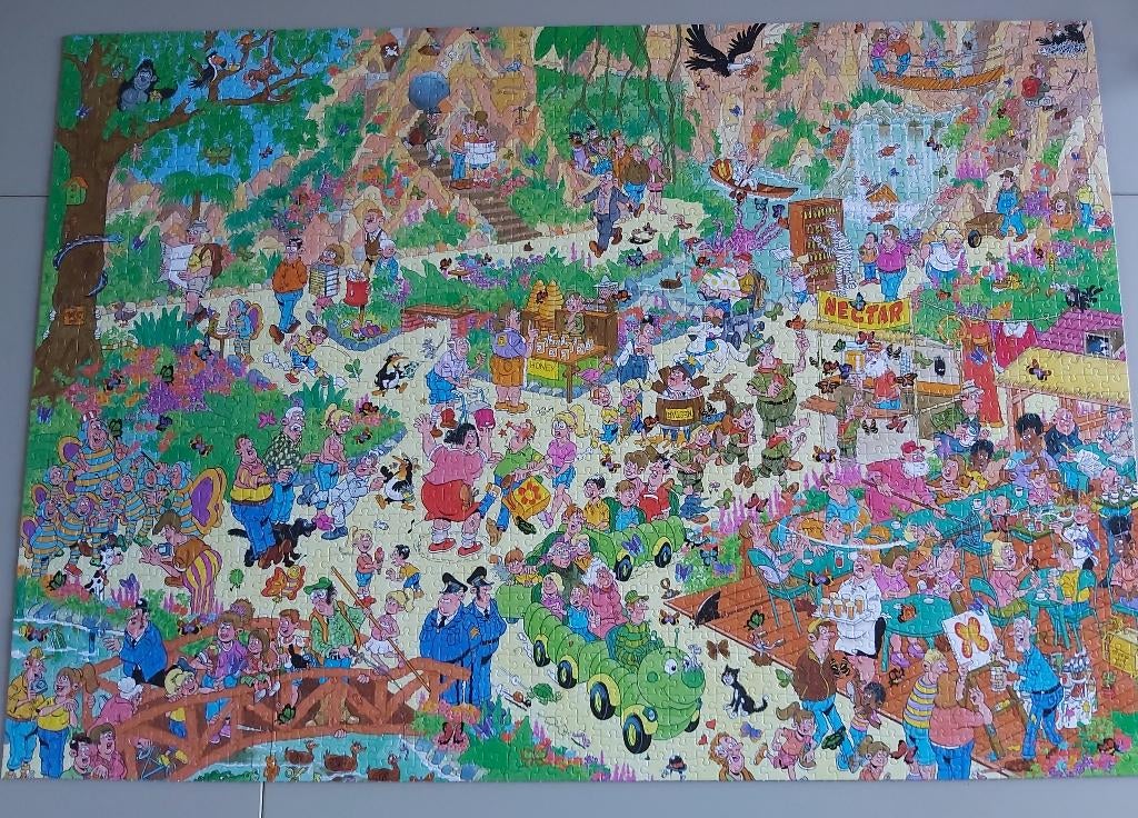 Cartoonpuzzel Jan van Haasteren:De vrolijke fladderaars-2000, Ophalen of Verzenden, Meer dan 1500 stukjes, Zo goed als nieuw, Legpuzzel