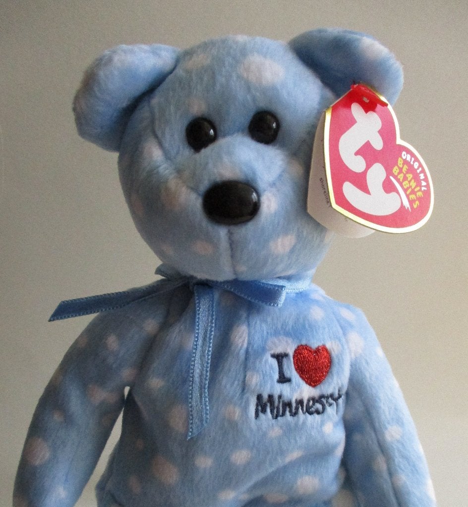 BEANIE BABIES: 118-MINNESOTA-1978-BEER -Blauw -MINT-VINTAGE, Overige karakters, Moyen (20 à 80 cm), Ty, Envoi