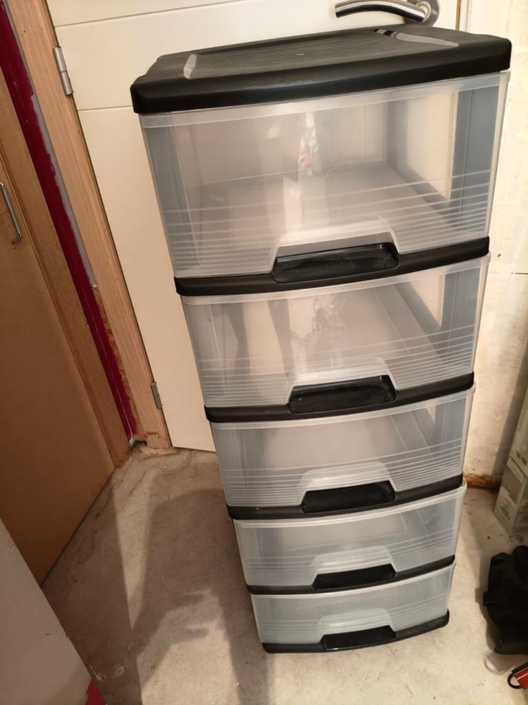 Corbeille de rangement en plastique avec 5 tiroirs, Enlèvement