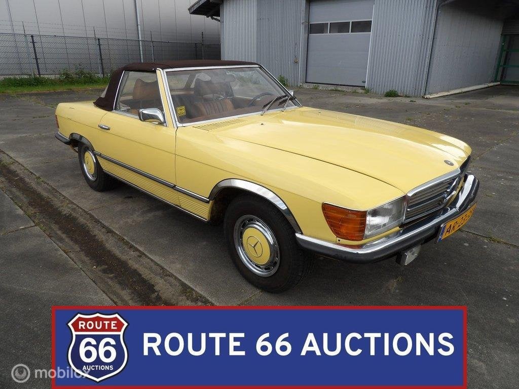Mercedes-Benz 350 SL | 1972 | Route 66 Auctions, Auto's, Zwart, Mercedes-Benz, Bedrijf, Handgeschakeld