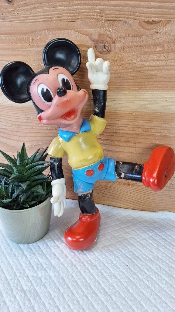 Vintage Mickey Mouse: Walt Disney, Ledra Plastic, Italy, Collections, Enlèvement ou Envoi, Mickey Mouse, Utilisé, Statue ou Figurine