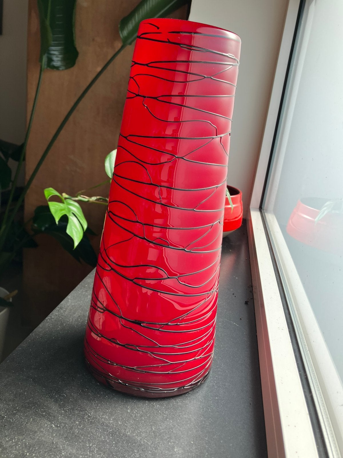 Beau grand vase de Murano, Maison & Meubles, Rouge, Fait main, Comme neuf, Verre