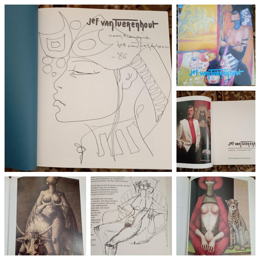 685) Jef Van Tuerenhout met originele tekening gesigneerd, Enlèvement ou Envoi, Utilisé, Peinture et dessin