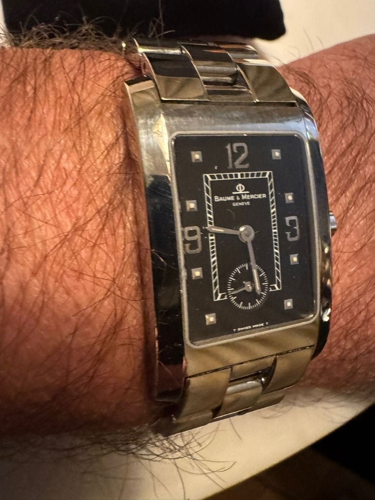 Zwitsers Horloge Baume et Mercier Hampton zwarte wijzerplaat, Handtassen en Accessoires, Overige Accessoires, Zo goed als nieuw
