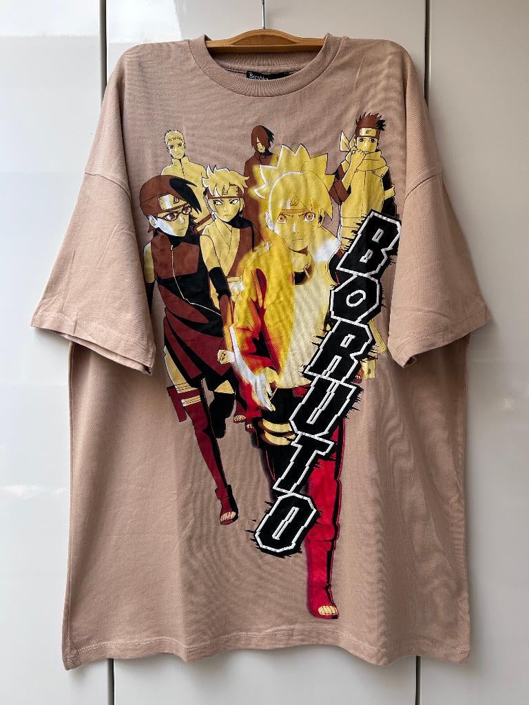Tee-shirt Boruto Naruto Next Generation Bershka - Taille S *, Enlèvement ou Envoi, Beige, Comme neuf, Bershka