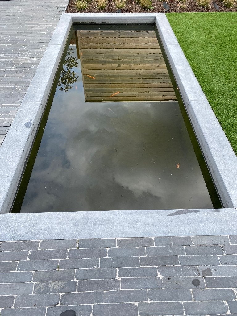 Vijverrand blauwsteen, Jardin & Terrasse, Enlèvement, Utilisé, Bord de l'étang