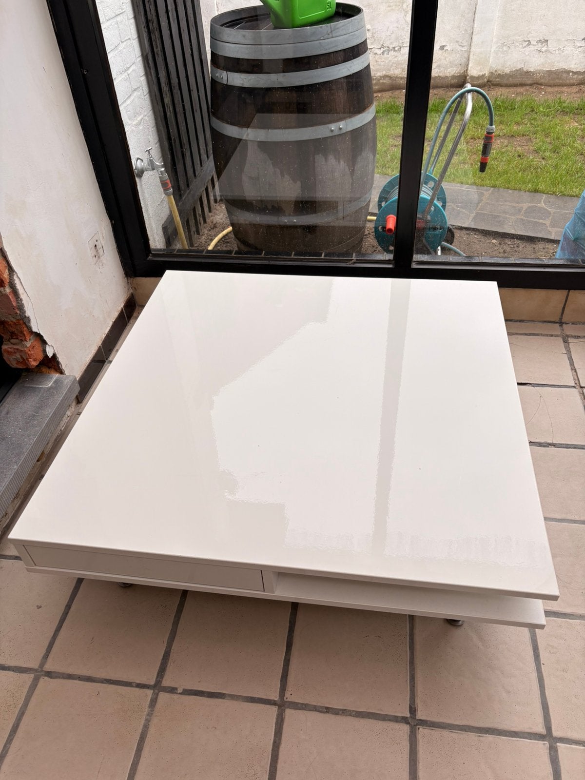 Witte salontafel, Huis en Inrichting, Ophalen, Gebruikt, 50 tot 100 cm, Vierkant