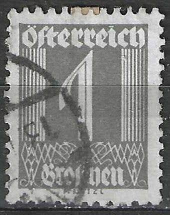 Autriche 1925/1927 - Yvert 331 - Chiffre - 1 g. (ST), Envoi, Affranchi