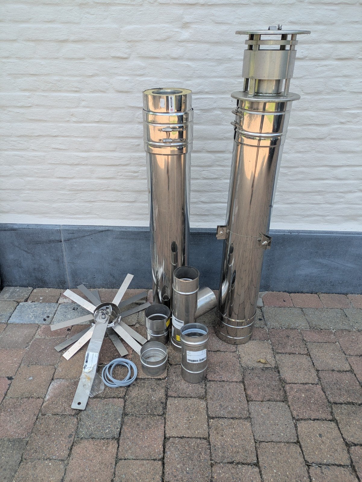 Inox dubbelwandig schouwkanaal, Doe-het-zelf en Bouw, Verwarming en Radiatoren, Ophalen