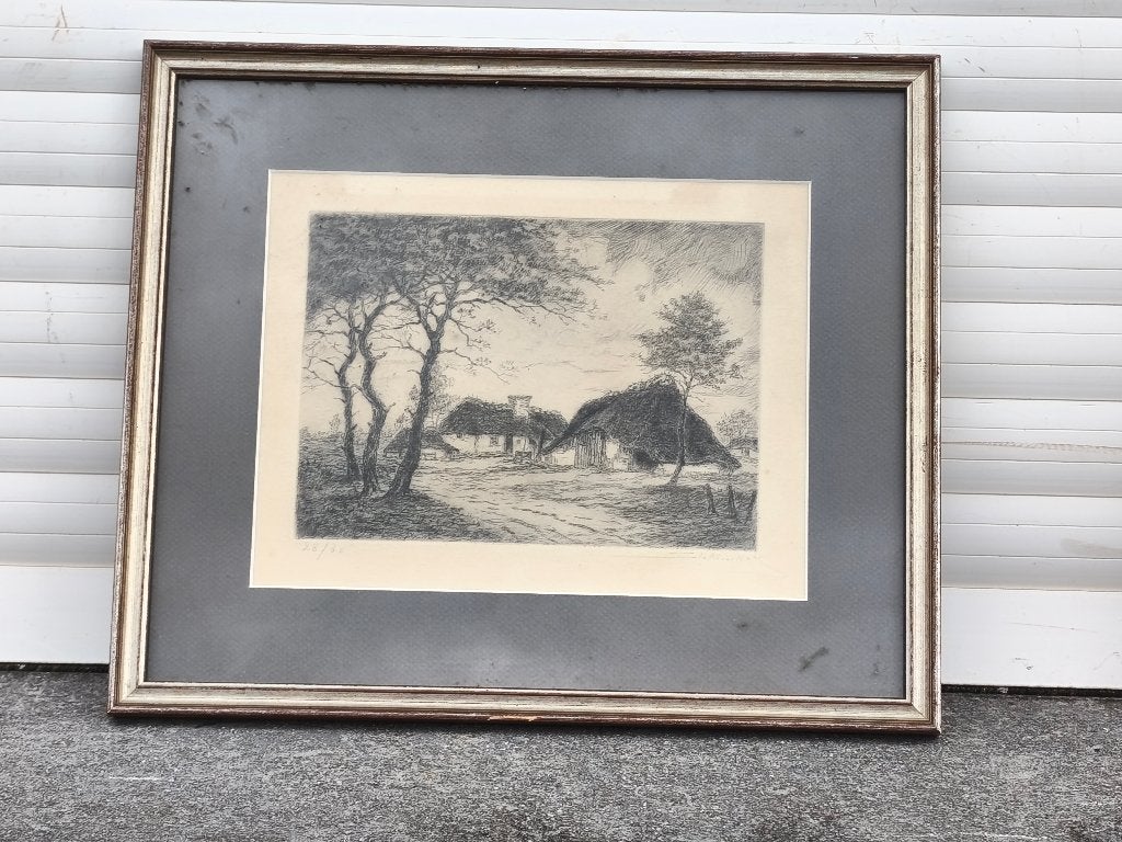 Eau forte signe jos stokbroekx, Antiek en Kunst, Kunst | Etsen en Gravures, Ophalen of Verzenden