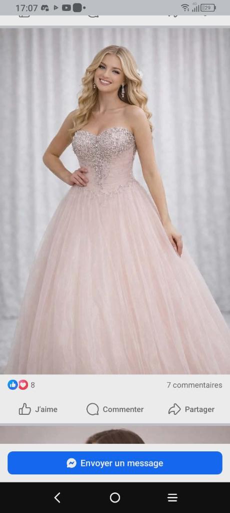 Robe de mariée neuf avec jupon taille 46, Enlèvement, Neuf, Rose, Robe de mariée