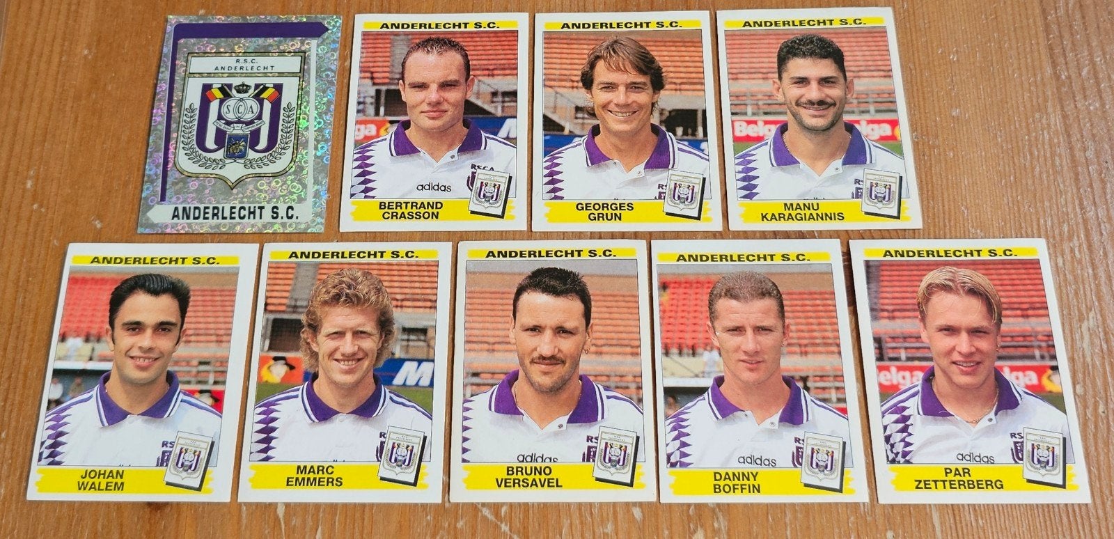 Panini Football 96 9 SC Anderlecht Stickers Voetbal!, Ophalen of Verzenden, Zo goed als nieuw, Meerdere stickers