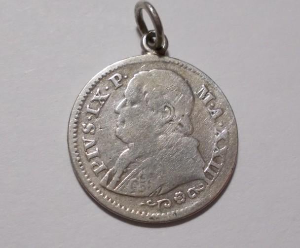 Munt Vat.Stad 1968 10 Soldi Paus Pius  IX, Postzegels en Munten, Ophalen of Verzenden, Italië, Losse munt, Zilver