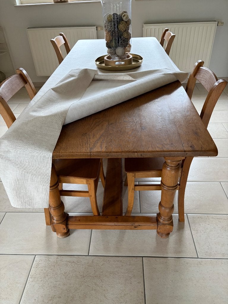 Antieke kloostertafel + 4 houten stoelen, Ophalen
