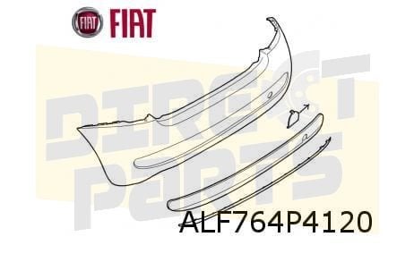 Fiat 500 (9/07-7/12) achterbumper (te spuiten) ( bij 4 senso, -, Verzenden, -, Nieuw